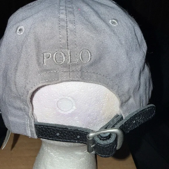 Polo Cap Grey big logo #3 🇺🇸 leather strap OS sendoffers followcloset RARE - Picture 3 of 8